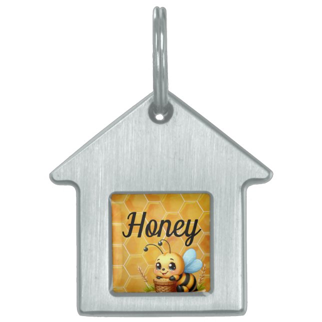 Placa Para Mascotas Dulce como una abeja melífera (Frente)