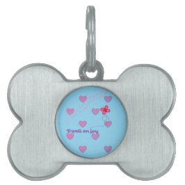 Placa Para Mascotas dwell on joy paw prints hearts and butterfly 