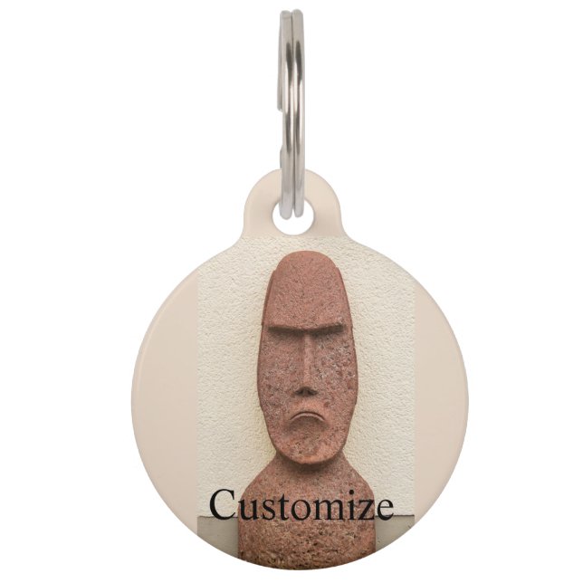 Placa Para Mascotas Easter Island Moai Head Thunder_Cove (Anverso)