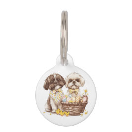 Placa Para Mascotas Easter Shih Tzu Dogs