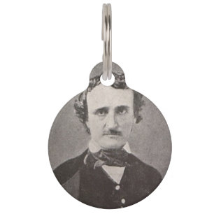 Placa Para Mascotas Edgar Allan Poe con firma