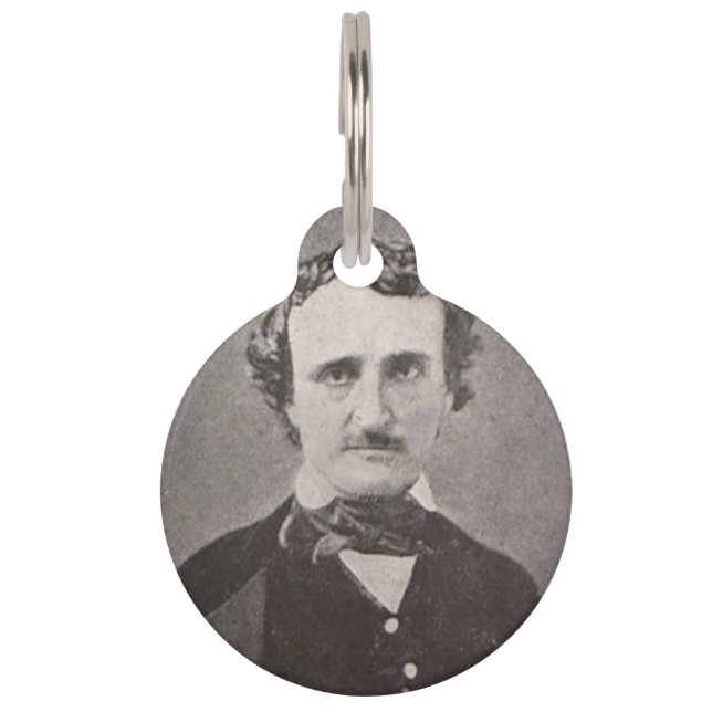 Placa Para Mascotas Edgar Allan Poe con firma (Anverso)