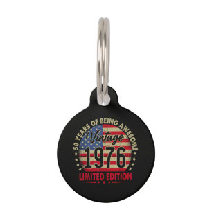 Placa Para Mascotas Edición Limitada Cumpleaños 50 Aniversario 1976 Vi