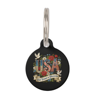 Placa Para Mascotas EE. UU.  América 1776-2026 250 Años Libertad