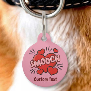 Placa Para Mascotas Efecto de sonido de beso de cómic