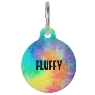 Placa Para Mascotas efecto tintado multicolor de personalizable