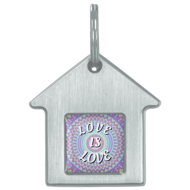 Placa Para Mascotas El Amor Es Orgullo Pride (Frente)