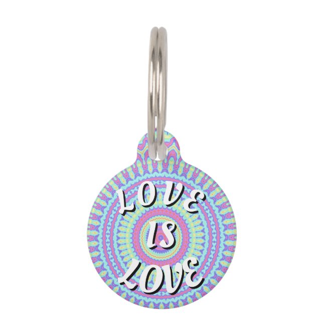 Placa Para Mascotas El Amor Es Orgullo Pride (Anverso)