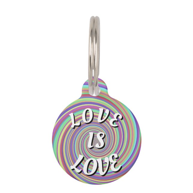 Placa Para Mascotas El Amor Es Orgullo Pride (Anverso)