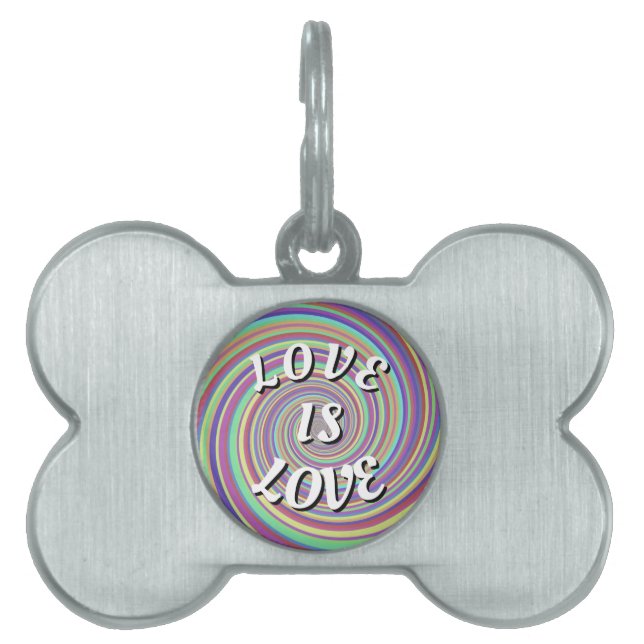 Placa Para Mascotas El Amor Es Orgullo Pride (Frente)