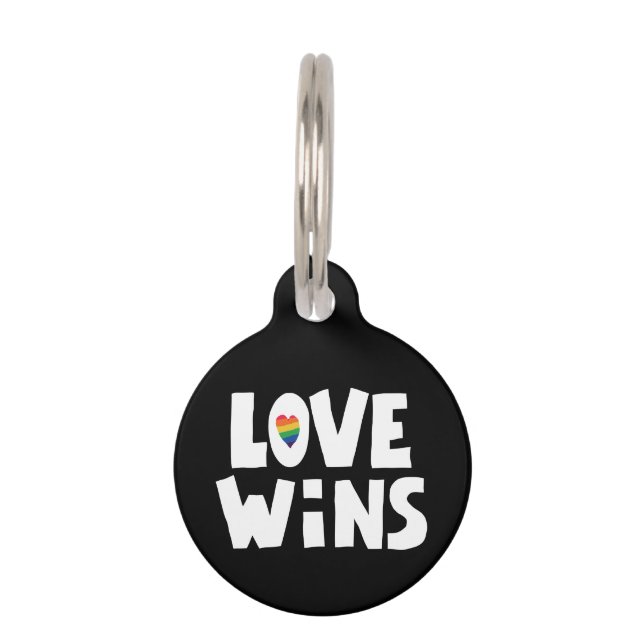 Placa Para Mascotas El amor gana (Anverso)