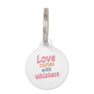 Placa Para Mascotas El amor viene con bigotes