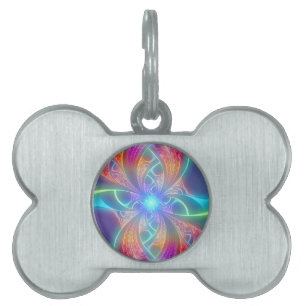 Placa Para Mascotas El arco iris psicodélico remolina modelo del
