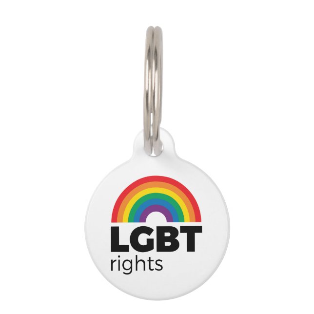 Placa Para Mascotas El arcoiris de los derechos LGBT (Anverso)