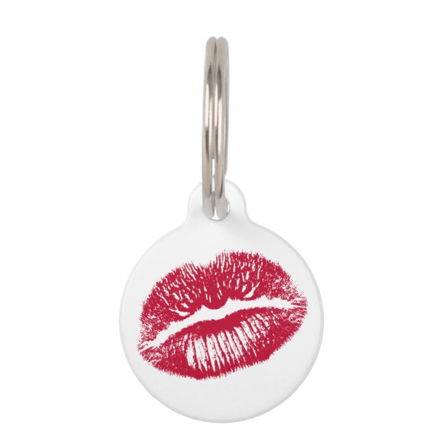 Placa Para Mascotas El beso, los labios rojos (Anverso)