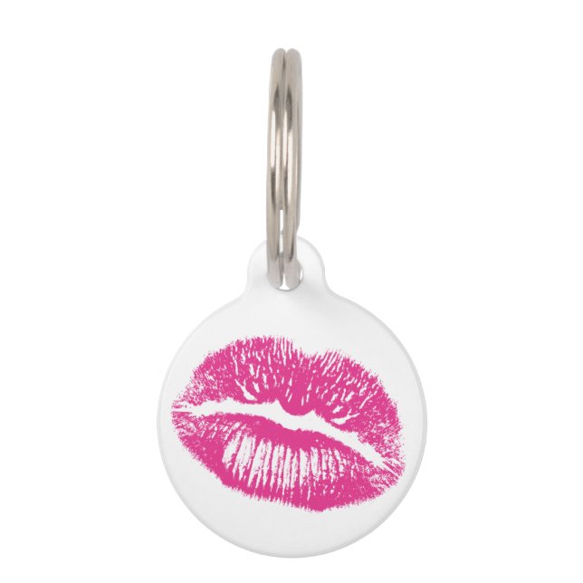 Placa Para Mascotas El beso, los labios rosas (Anverso)