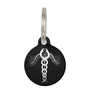 Placa Para Mascotas El caduceo (blanco)
