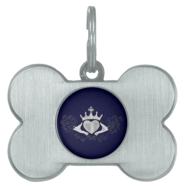 Placa Para Mascotas El Claddagh (Plata) (Frente)