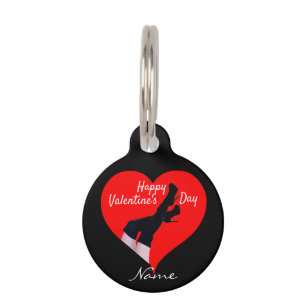 Placa Para Mascotas El corazón rojo muslo arranca San Valentín Thund