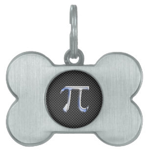 Placa Para Mascotas El cromo tiene gusto de símbolo del pi en estilo