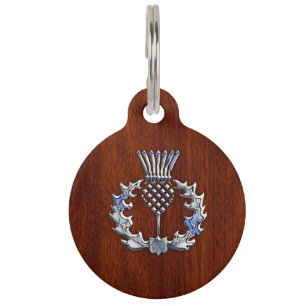 Placa Para Mascotas El cromo tiene gusto del cardo de madera de caoba