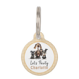 Placa Para Mascotas El cumpleaños de Dog Let's Pawty