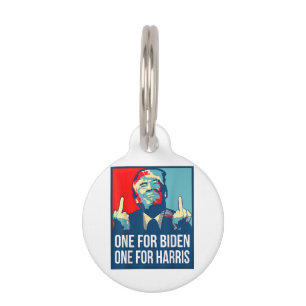 Placa Para Mascotas El dedo medio de Donald Trump, Biden Harris Americ