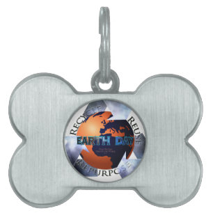Placa Para Mascotas El Día de la Tierra cambia el mundo