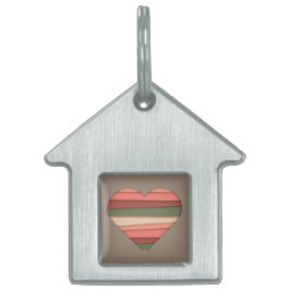 Placa Para Mascotas El día de San Valentín de Heart Love Striped
