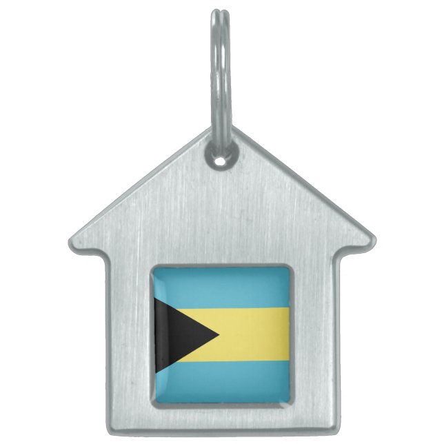 Placa Para Mascotas El emblema de la bandera de las Bahamas (Frente)