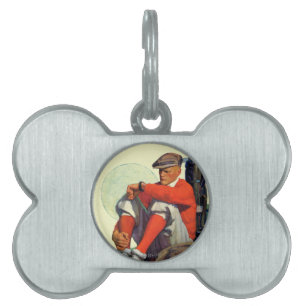 Placa Para Mascotas El golfista guardó el esperar