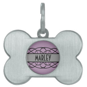 Placa Para Mascotas El gris deco florece