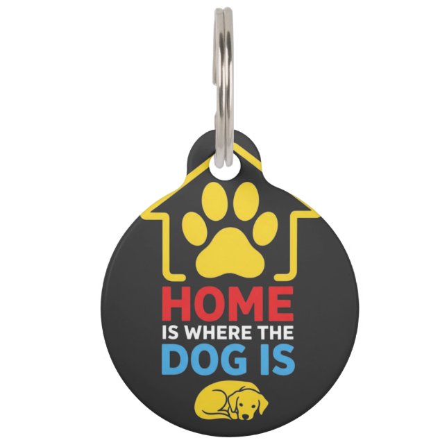 Placa Para Mascotas El hogar es donde está el perro (Anverso)