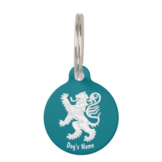 Placa Para Mascotas El león escocés personaliza (Anverso)