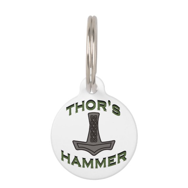 Placa Para Mascotas El martillo de Thor (Anverso)