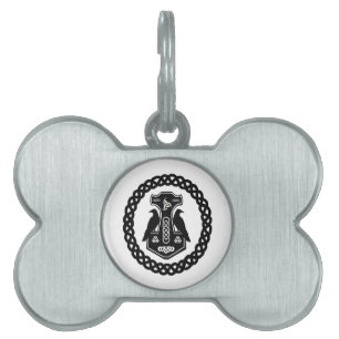 Placa Para Mascotas El martillo de Thor en la etiqueta de perro del ci