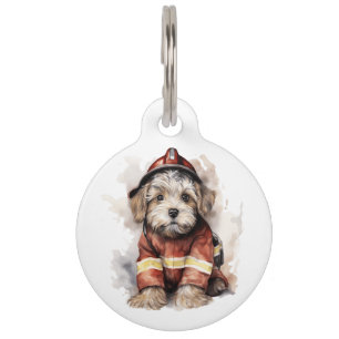 Placa Para Mascotas El mejor amigo del bombero personalizado