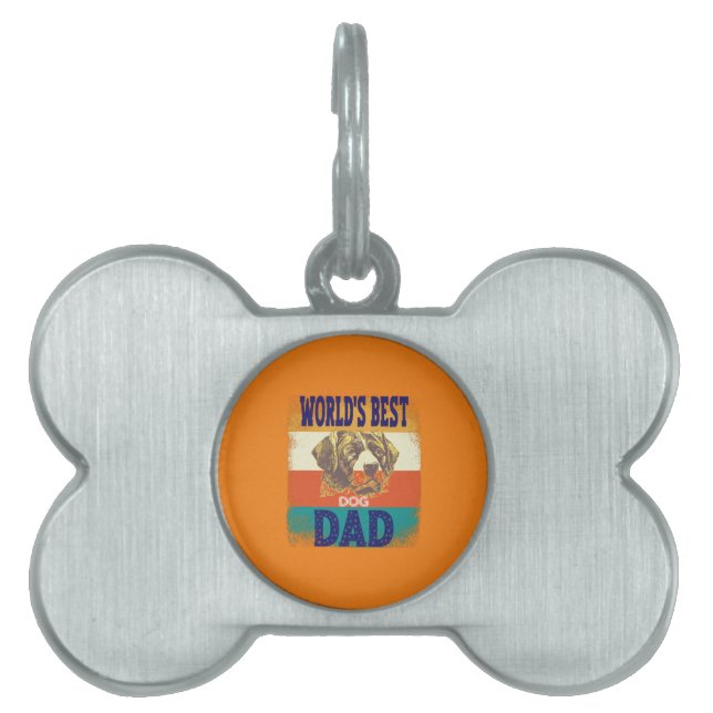 Placa Para Mascotas el mejor padre del perro del mundo (Frente)