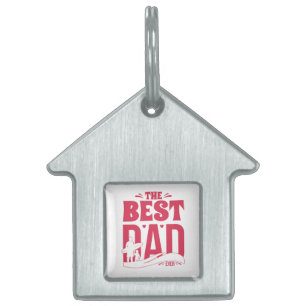 Placa Para Mascotas El Mejor Papá del Mundo – Silueta de Padre e Hijo
