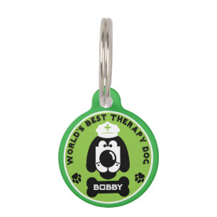 Placa Para Mascotas El mejor perro auxiliar de terapia del mundo