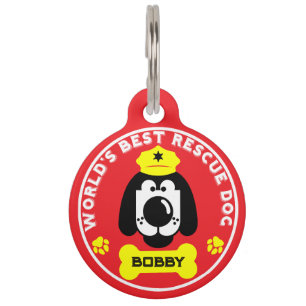 Placa Para Mascotas El Mejor Perro de Rescate del Mundo