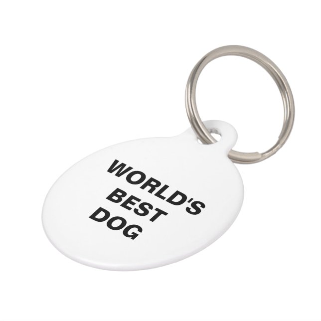 Placa Para Mascotas El mejor perro del mundo (Lateral)