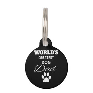 Placa Para Mascotas El mejor perro del mundo con camiseta de papá, ama