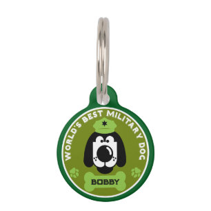 Placa Para Mascotas El mejor perro militar del mundo