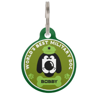 Placa Para Mascotas El mejor perro militar del mundo