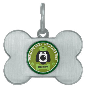 Placa Para Mascotas El mejor perro militar del mundo