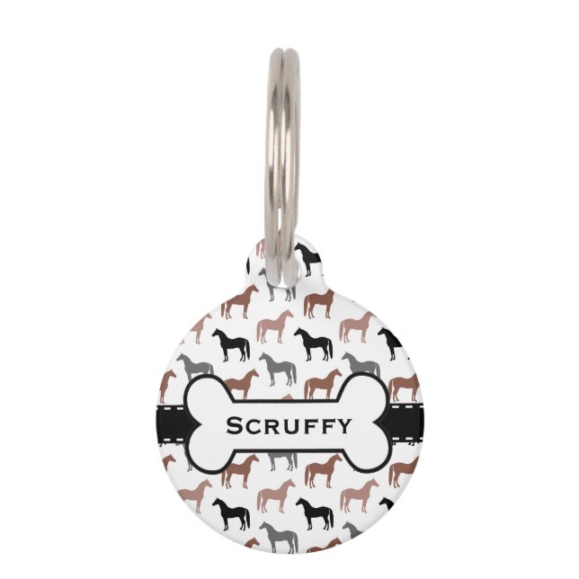 Placa Para Mascotas El modelo del amante del caballo (Anverso)