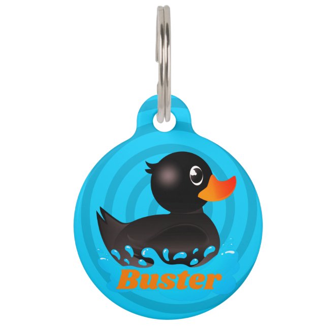Placa Para Mascotas El negro negro de goma que aplasta (Anverso)