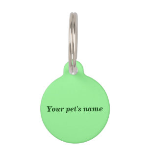 Placa Para Mascotas El nombre de su mascota en etiqueta redonda verde 