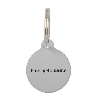 Placa Para Mascotas El nombre de tu mascota en etiqueta gris redonda p